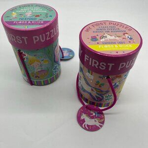 Set of 2 Floss & Rock My First Puzzles Mermaid & Rainbow Fairy Shaped Puzzles